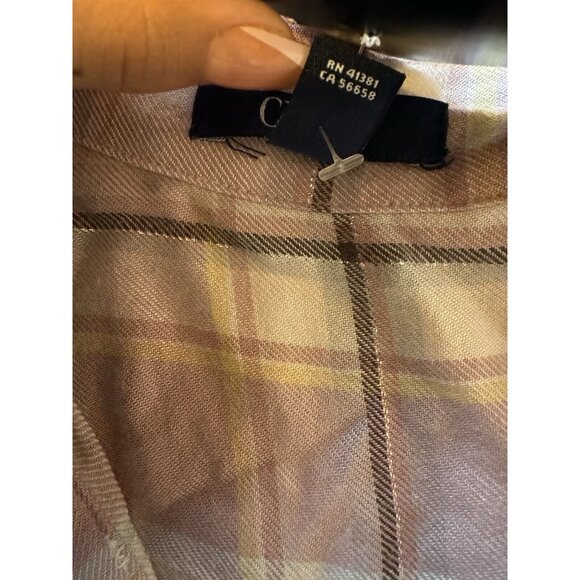 Chaps V Neck Long Sleeve Flannel Shirt Size Small Modern Designer Hiking Outdoor - Picture 10 of 16